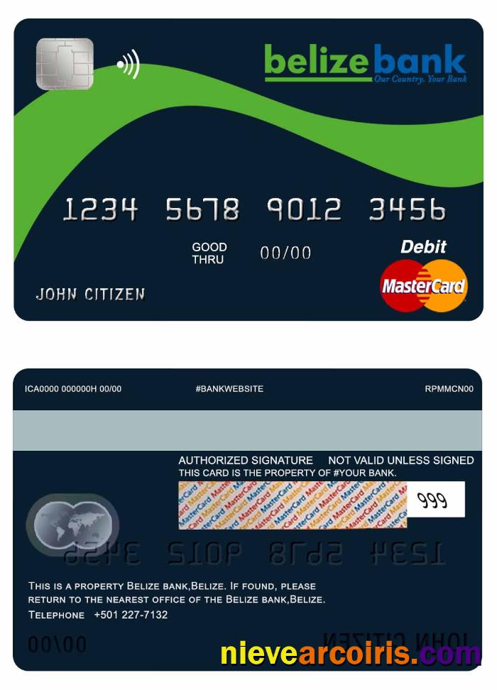 Belize Belize bank mastercard